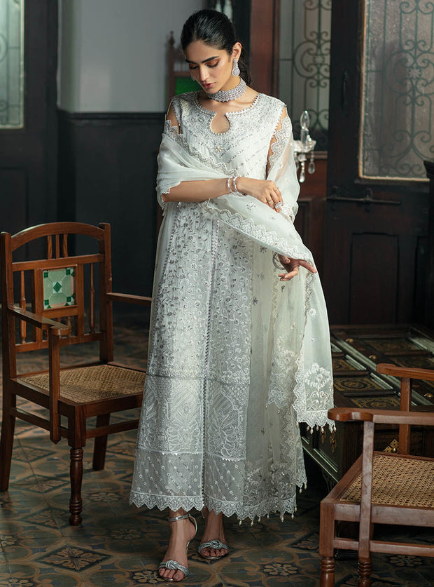 Pakistani White Dress With Silver Embellishment Online 2021 LARGE Pakistani White Dress With Silver Embellishment Online 2021 LARGE