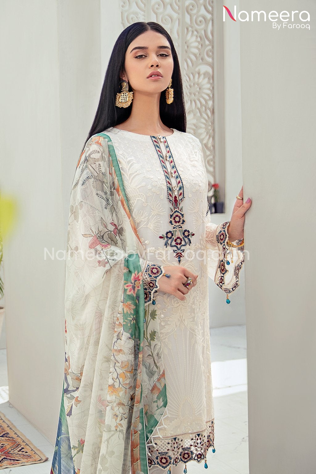 Pakistani White Dress