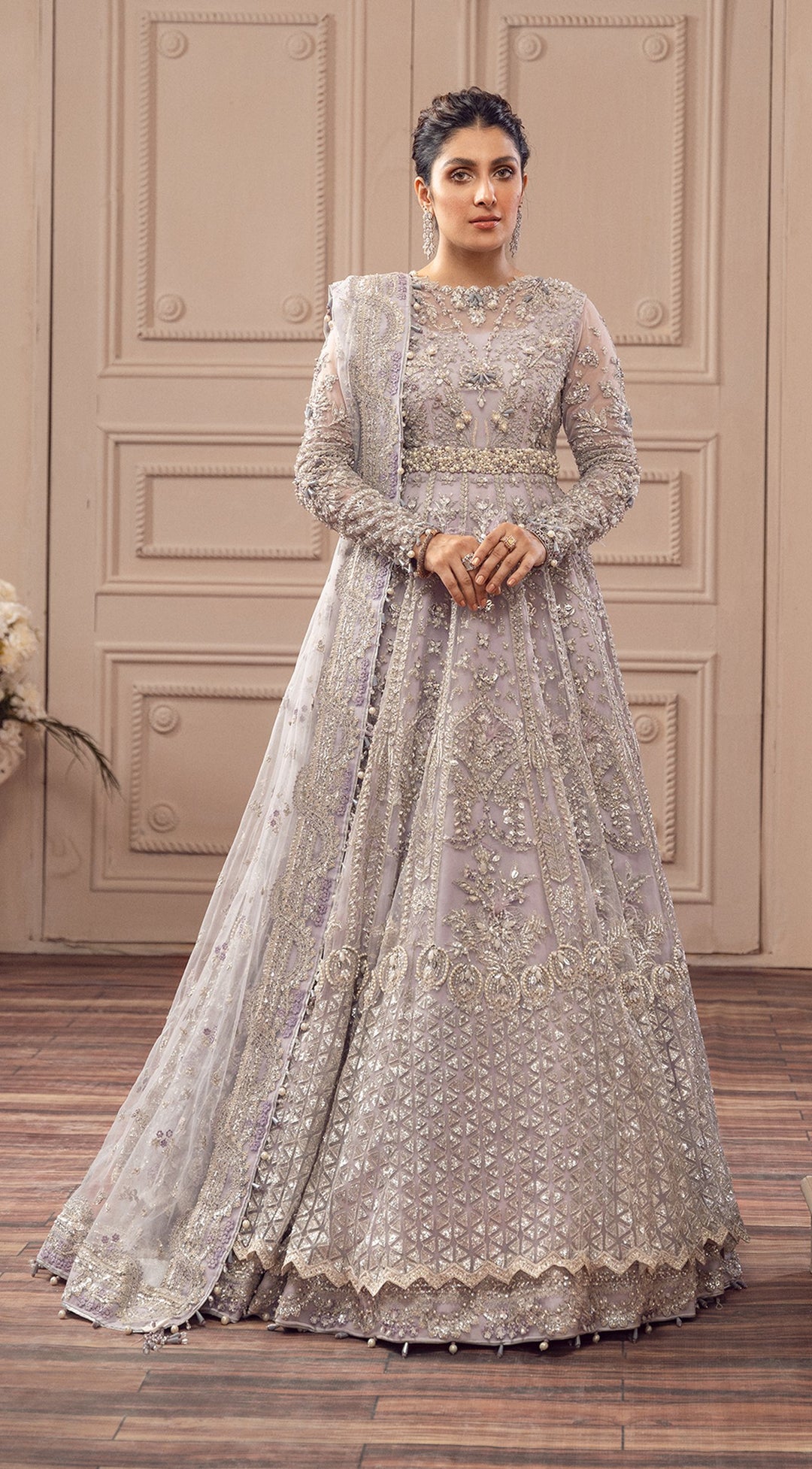 Pakistani White Gown Lehenga Online Bridal Dress 