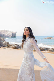 Elegant Pakistani White Party Dress for Ladies #PR259