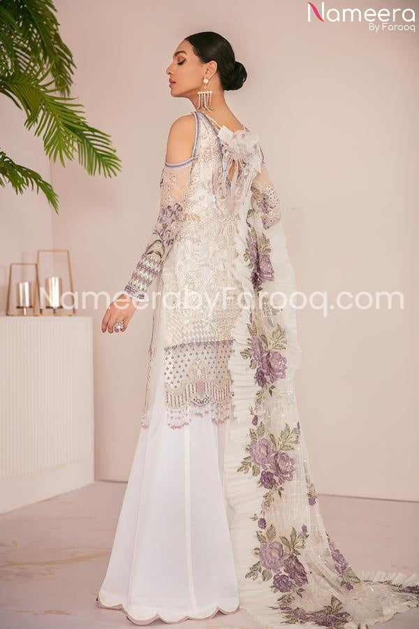 Pakistani White Purple dress  2021