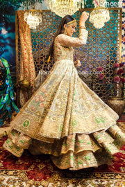 Pakistani White Wedding Lehenga Dress