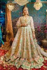 Pakistani White Wedding Lehenga Dress for Nikkah