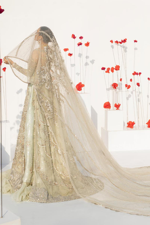 Pakistani White and Golden Wedding Lehenga 2022