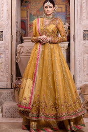 Pakistani Yellow Dress in Lehenga Gown Style for Bride