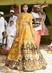 Pakistani Yellow Lehenga with Choli Bridal Dress Online