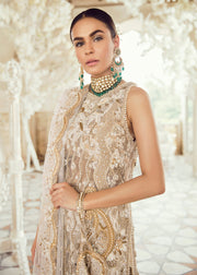 Pakistani Bridal Dress for Wedding in Ivory Color Close Up