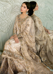Pakistani Bridal Dress in Gold Color for Wedding Close Up
