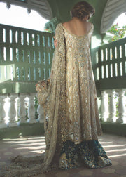 Pakistani Bridal Dress with Dhaka Pajama for Wedding Backside View