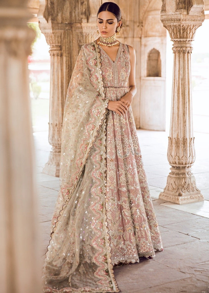 Pakistani Bridal Gown Dress for Wedding in Lilac Color J5135