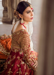 Pakistani Bridal Gown Lehnga for Wedding Backside Closeup