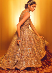 Pakistani Bridal Gown with Lehnga for Wedding Side Pose
