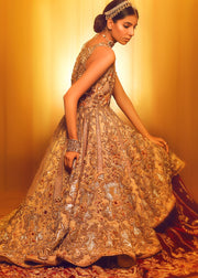 Pakistani Bridal Gown with Lehnga for Wedding Side Pose