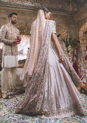 Pakistani Bridal Heavy Lehnga Choli for Wedding Backside View