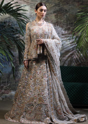 Pakistani Bridal Heavy Peplum Lehnga for Wedding FrontView