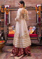 Pakistani Bridal Jamawar Lehnga for Wedding Backside View