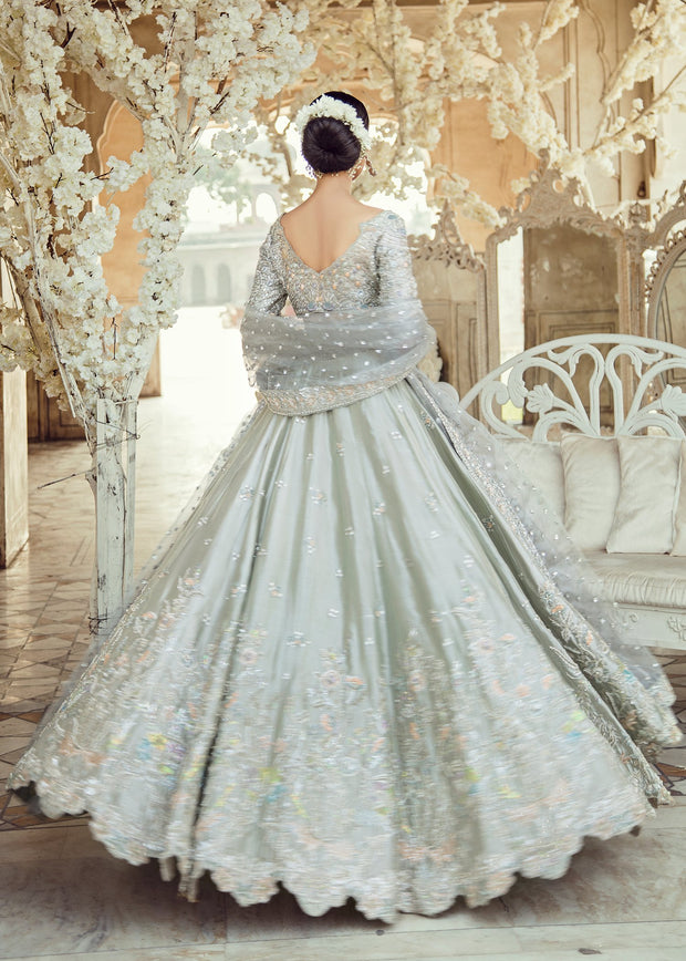 Pakistani Bridal Lehnga Choli Dress for Wedding BacksideView
