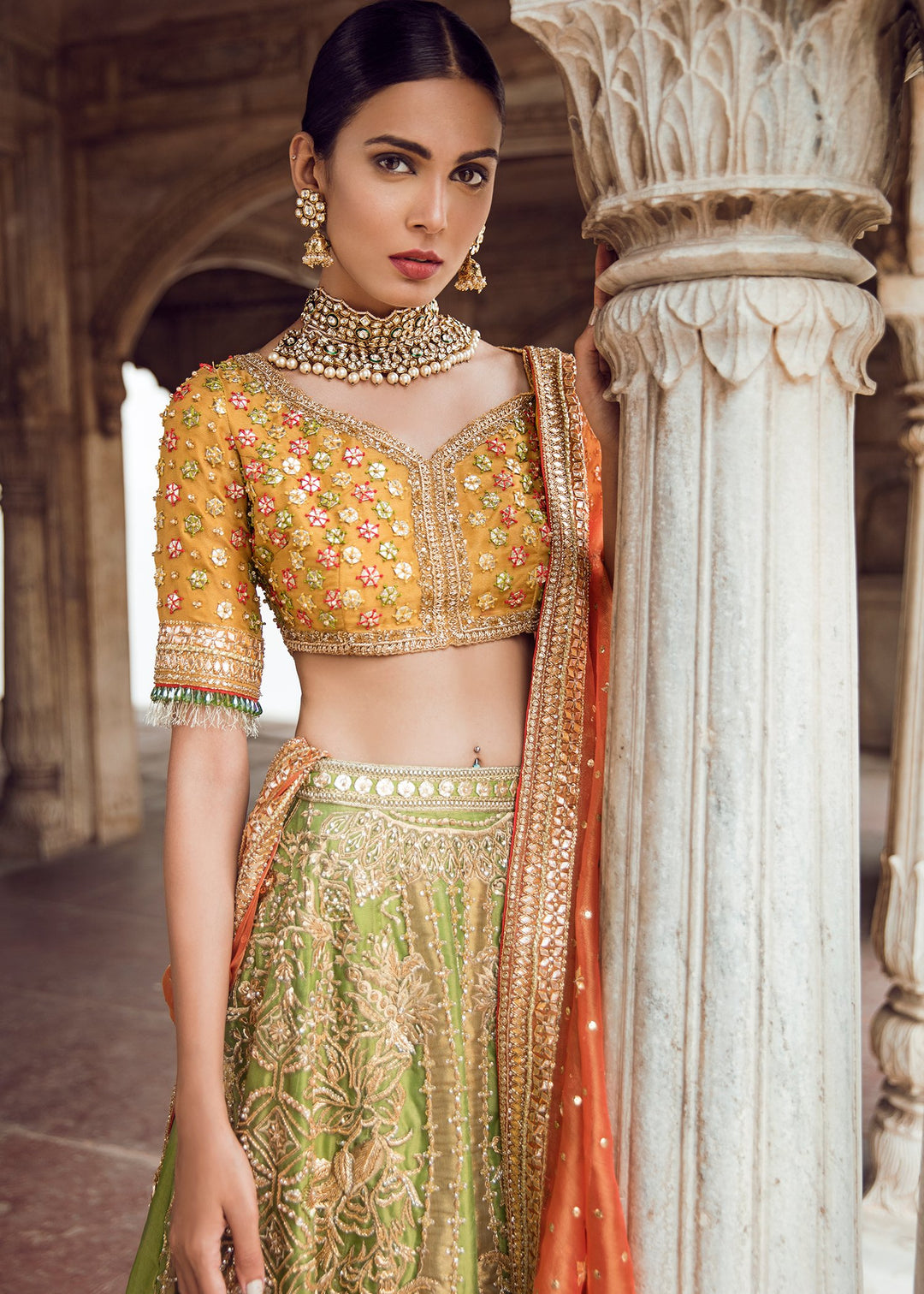 Pakistani Bridal Lehnga Choli for Mehndi