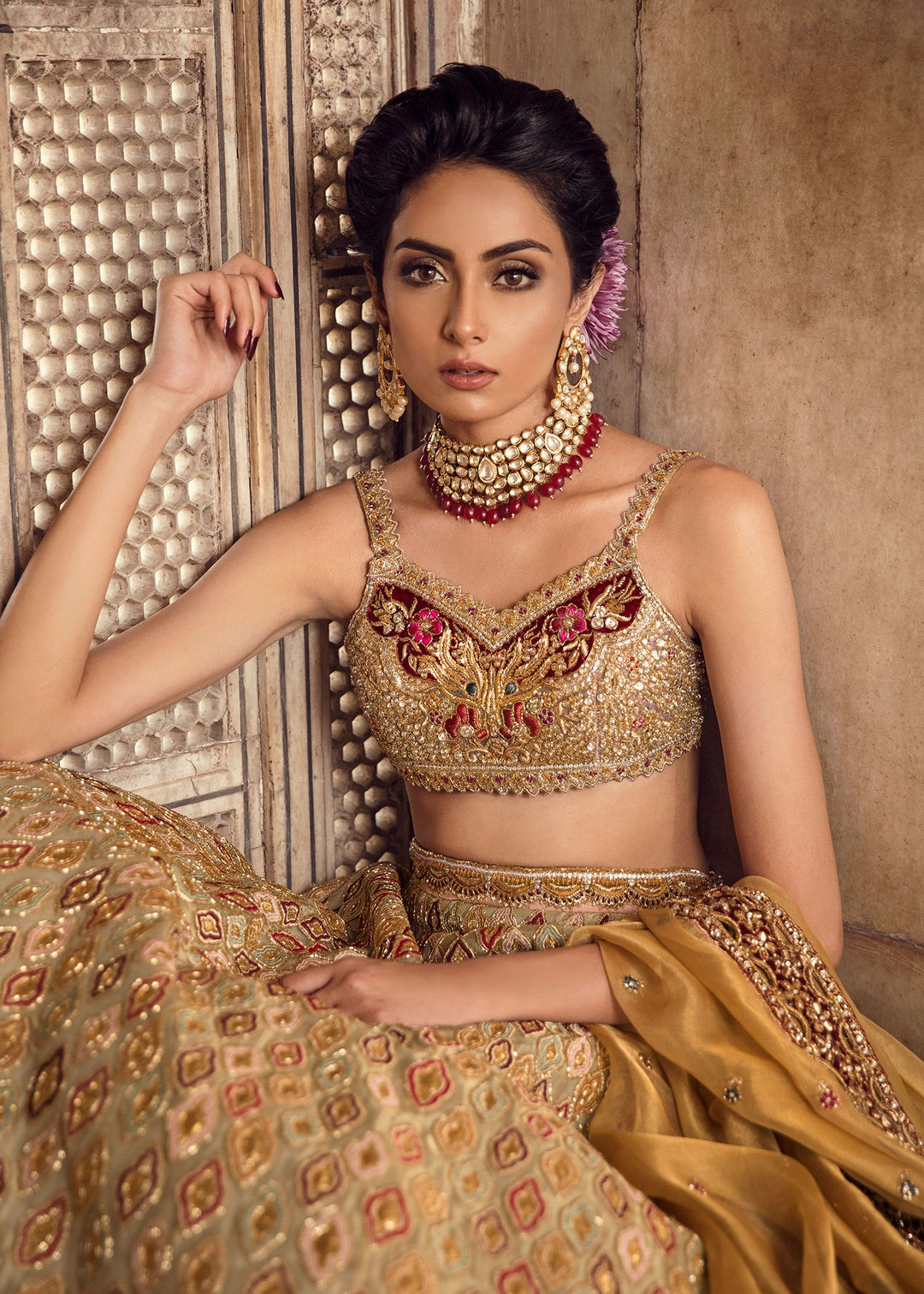 Pakistani Bridal Lehnga Choli in Light Pink Color