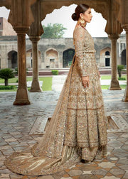 Pakistani Bridal Lehnga in Brown Color for Wedding Side Pose