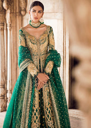 emerald green pakistani bridal dress Pakistani Bridal Lehnga in Emerald Green for Wedding Large