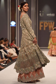 Pakistani Bridal Lehnga in Silver Color for Wedding