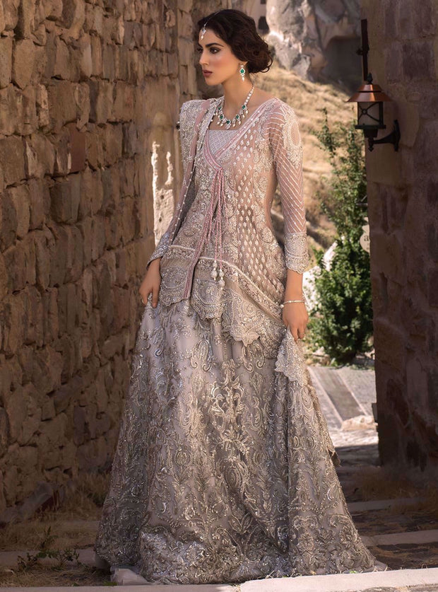 Pakistani Bridal Lehnga with Angrakha style  for Wedding