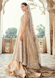 Pakistani Bridal Lehnga with Open Shirt for Wedding Side Look