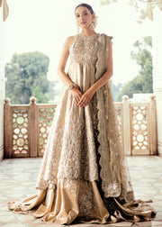Pakistani Bridal Lehnga with Open Shirt for Wedding Front Look