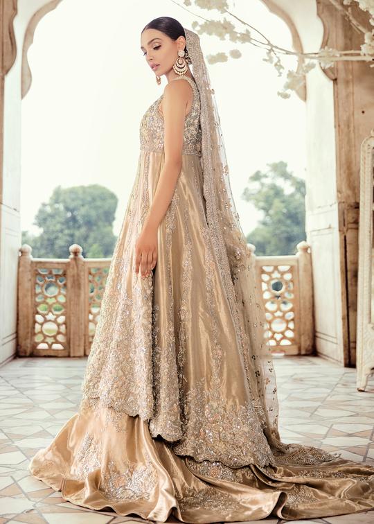 Pakistani Bridal Lehnga with Open Shirt for Wedding