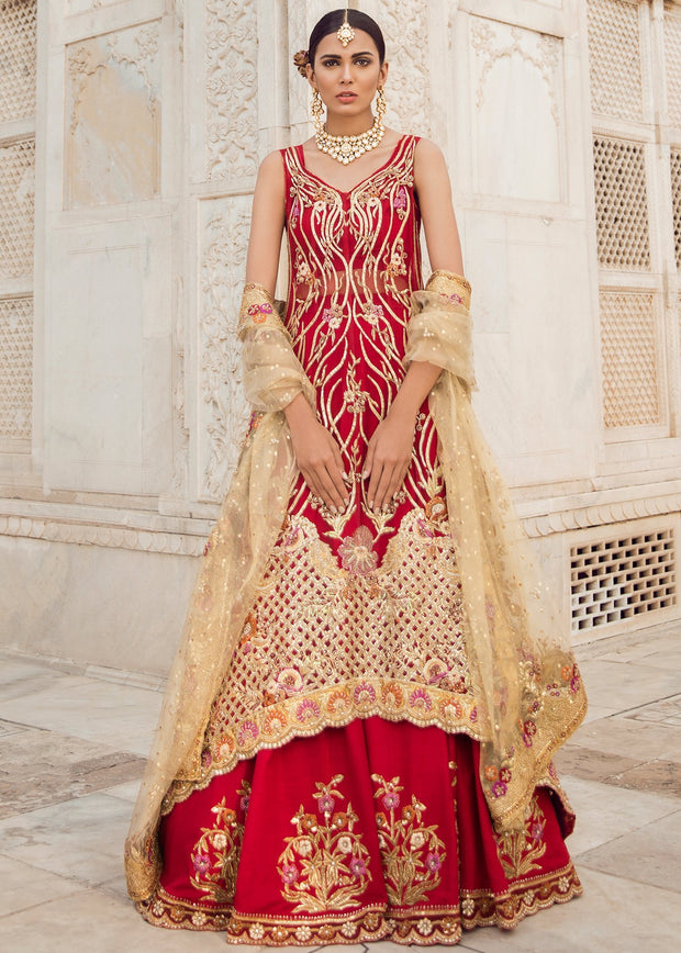 Pakistani Bridal Lehnga with Trail Shirt for Wedding Overall Look
