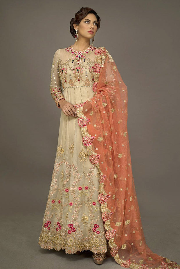 Pakistani Bridal Long Froke for Wedding Front Look