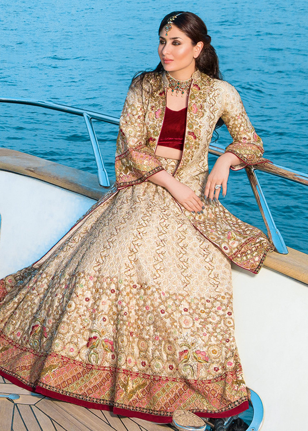 Pakistani Bridal Nauratan Lehnga for Wedding #J5136