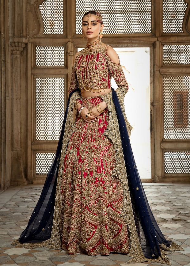 Pakistani Bridal Red Lehnga Choli for Wedding