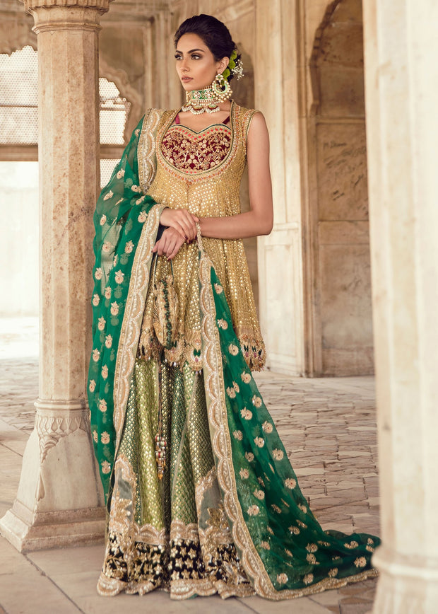 Pakistani Bridal Short Froke Dress for Wedding FrontLook