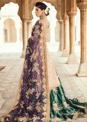 Pakistani Bridal Trail Lehnga for Wedding Backside View