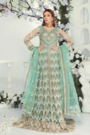 Pakistani Designer Dress in Turquoise Color Long Froke