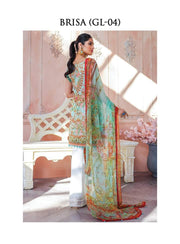 Pakistani Designer Lawn Dress in Mint Green Backside