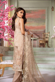 Pakistani Eid Dress in Peach Color with Embroidery Backside View
