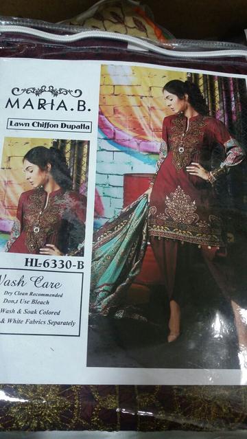 Pakistani Lawn Contrast Dupatta Festive Dress by Maria.B