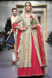Pakistani Long Shirt Bridal Lehnga for Wedding 