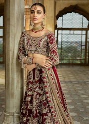 Buy Pakistani Red Bridal Lehnga Choli for Wedding – Nameera by Farooq