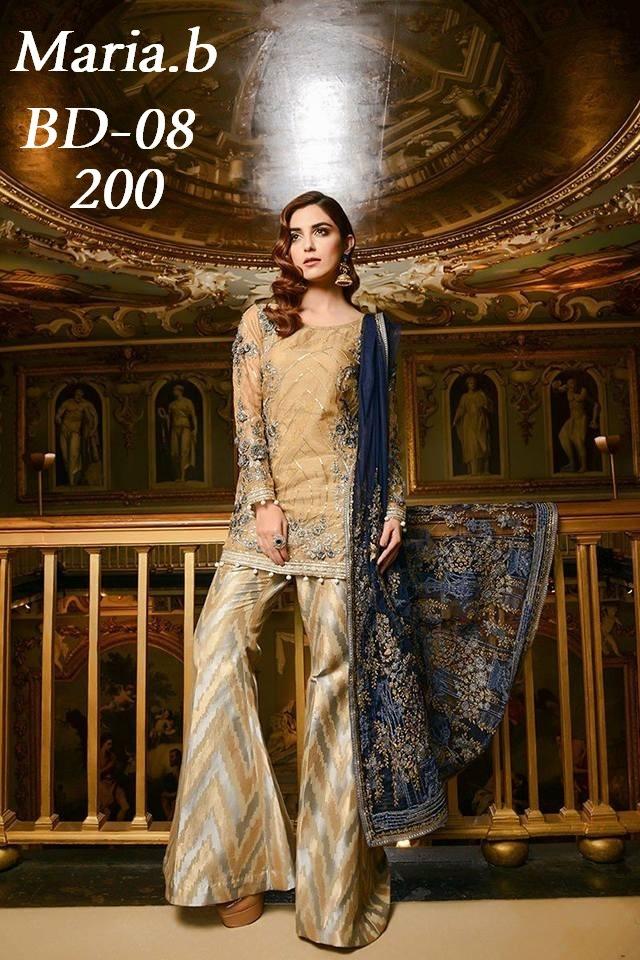 Pakistani Silk Chiffon Festive Designer Dress by Maria. B - C1114 Pakistani Silk Chiffon Festive Designer Dress by Maria. B - C1114