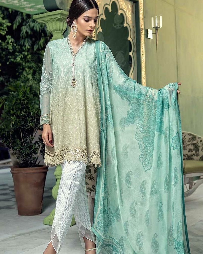 stylish lawn dress design Stylish Designer Lawn Dress in Emerald Green Small