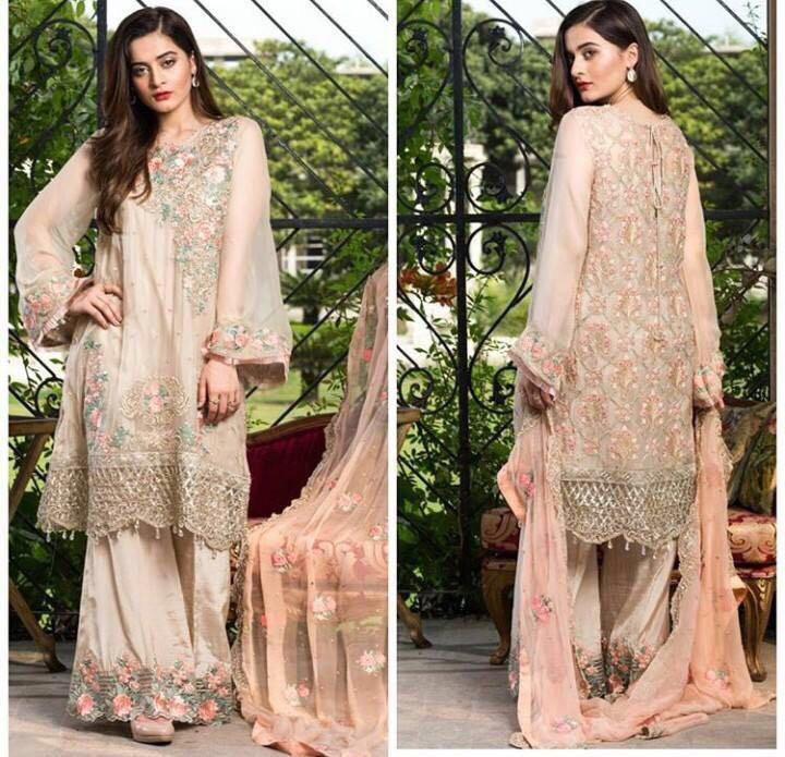 Pakistani Top Designer Tilla Dhaga Embroidery Cutwork Dress