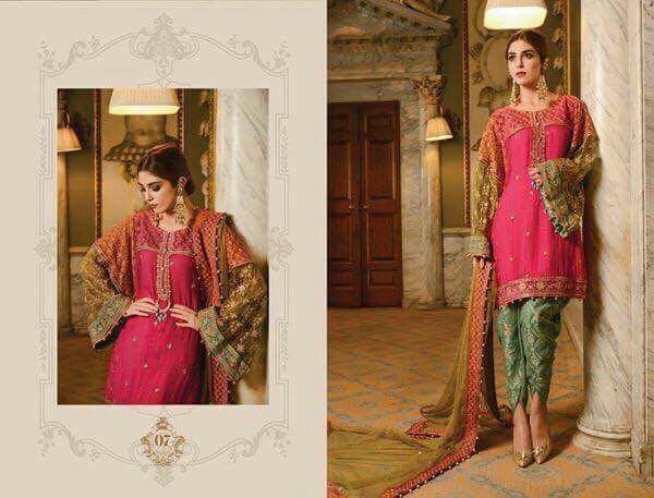 Pakistani Tulip Shalwar Kurta Designer Suit by Maria. 