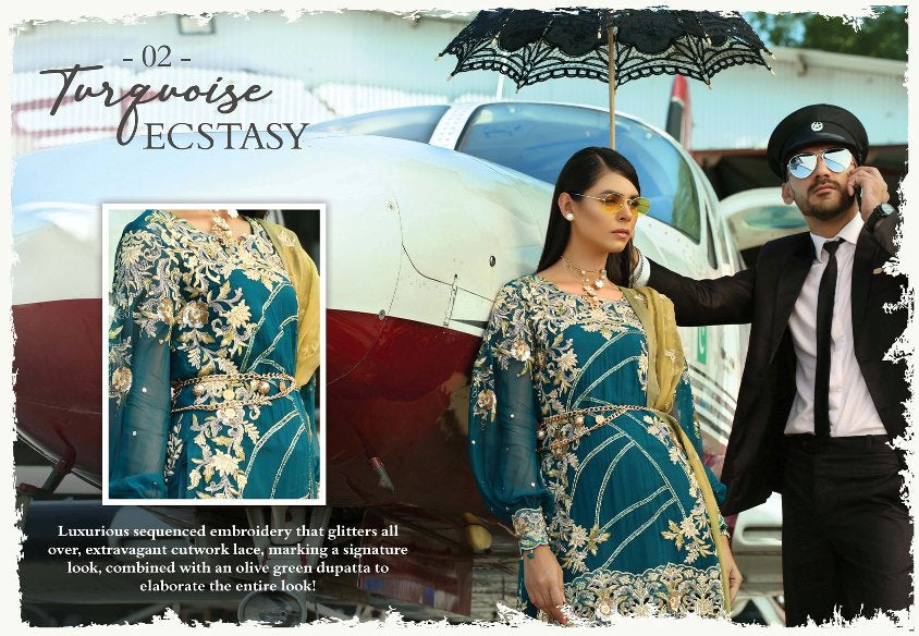 Eid Latest Dress in Turquoise Colour 3