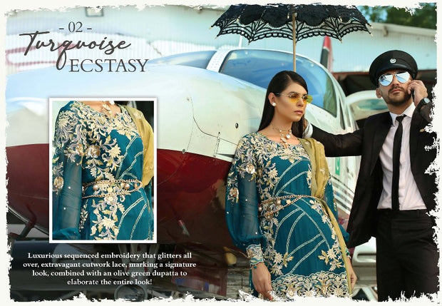 Eid Latest Dress in Turquoise Colour 3