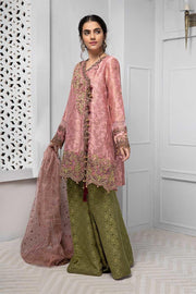 Pakistani angrakha dress in beautiful pink color # P2243