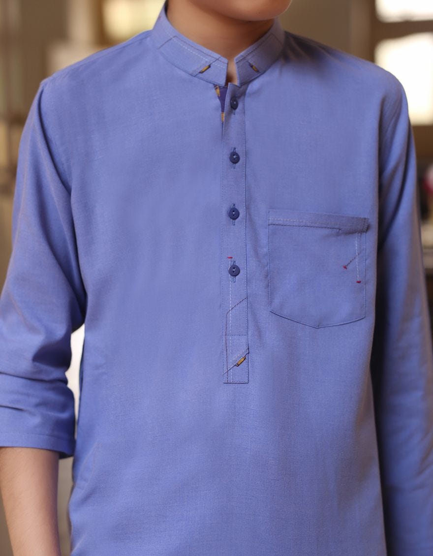 Beautiful Pakistani boys dress in blue color for casual wear # K2300